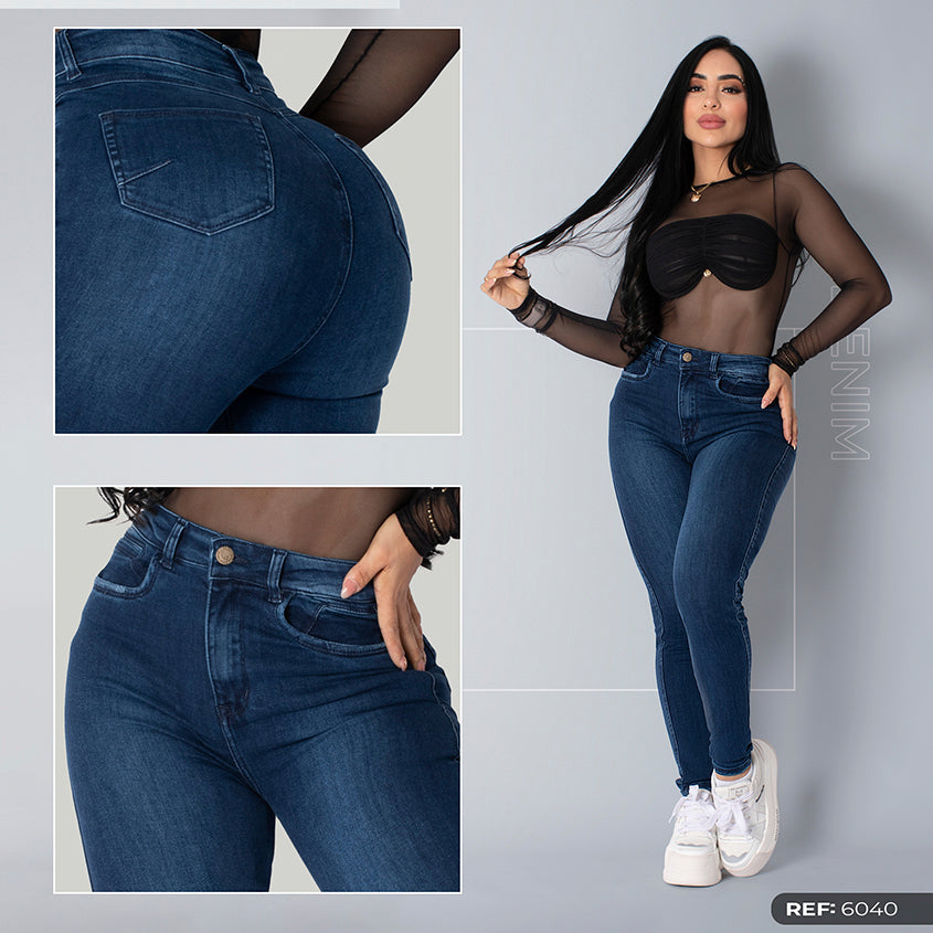 Jeans Tiro Alto 1B  Ref. 6040